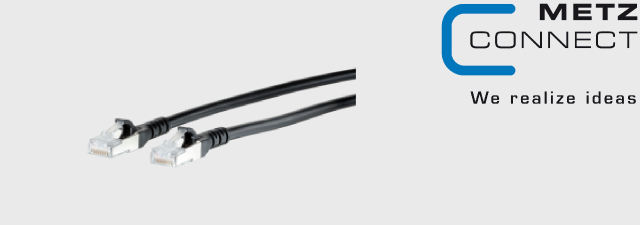 Patch cord Cat.6A AWG 26 black- METZ CONNECT