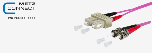 OpDAT duplex, Patch cord, Multi mode, OM4, SC D/2xST - METZ Connect 