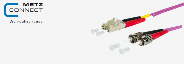 OpDAT duplex, Patch cord, Multi mode, OM4, LC D/2xST - METZ Connect 