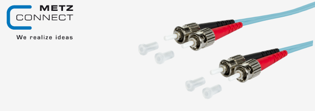 OpDAT duplex, Patch cord, Multi mode, OM3, 2xST/2xST - METZ Connect 