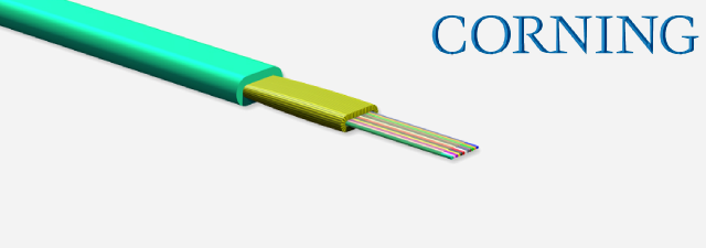 Ribbon 12 F Interconnect Fiber Optic Cable, Plenum - Corning 50 µm multimode (OM3)