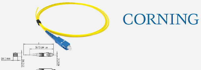 پیگتیل فیبر نوری تایت بافر کورنینگ سری CORNING - Riser ,900 µm SC