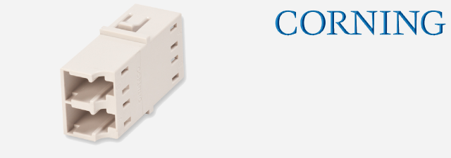 Fiber Optic Adapter, LC Duplex, 62.5 µm multimode (OM1), beige - CORNING
