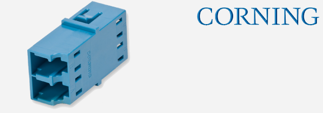 F.O Adapter, LC Duplex, single-mode (OS2), blue - CORNING