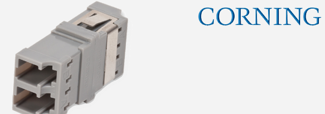 F.O Adapter, LC Duplex, Keyed, (OM4+/OM4/OM3/​OM2/OM1/OS2), light grey- CORNING