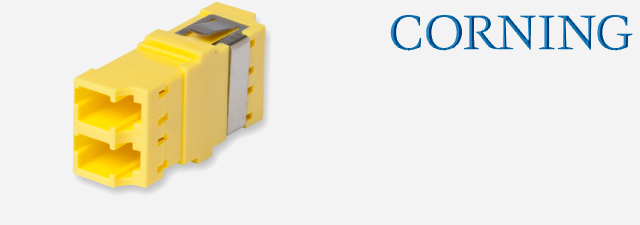 آداپتور فیبر نوری مالتی مد و سینگل مد رنگ زرد CORNING - Non Keyed/Non Keyed - LC duplex