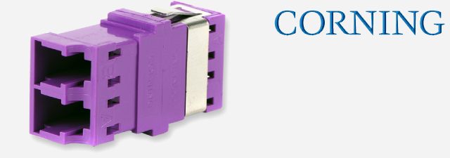 اداپتور نوری کورنینگ سینگل و مالتی مد رنگ بنفش CORNING - Non Keyed/Non Keyed - LC duplex