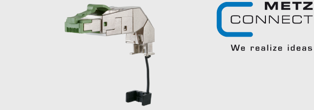 سوکت RJ45 شبکه - Cat.5 زاویه دار 360° - متز کانکت