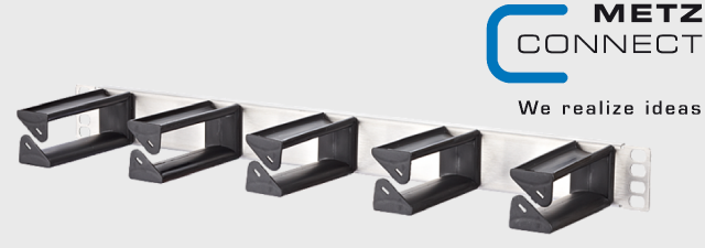 پنل مدیریت Cable manager stainless steel شبکه 19 inch 1RU/ 100 mm - متز کانکت