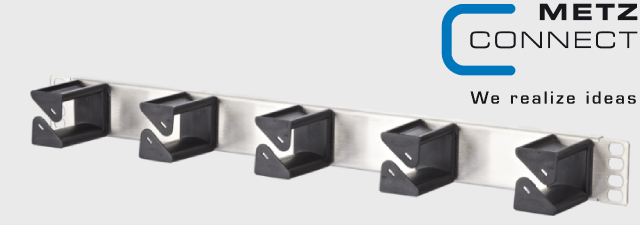 پنل مدیریت Cable manager stainless steel شبکه 19 inch 1RU/ 56 mm - متز کانکت 