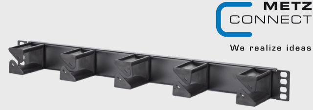 پنل مدیریت Cable manager RAL 9005 black شبکه 19 inch 1RU/ 56 mm - متز کانکت