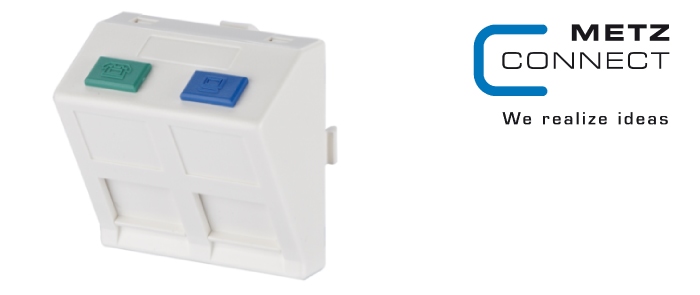 Modul wall outlet 45x45 2 port unequipped pure white